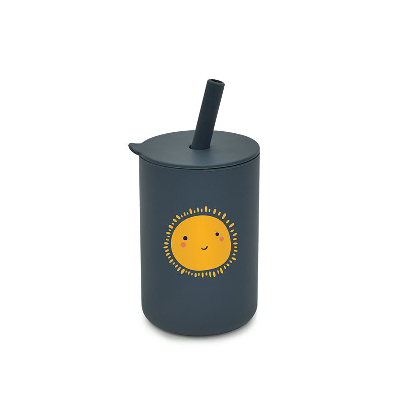 Silikonmugg med lock och sugrör