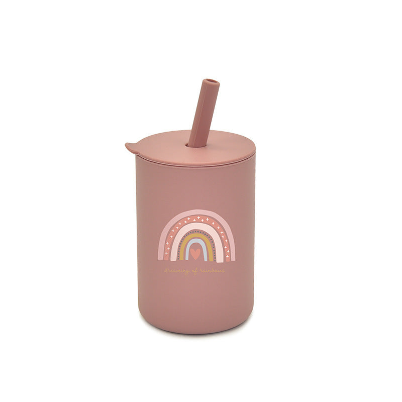 Silikonmugg med lock och sugrör