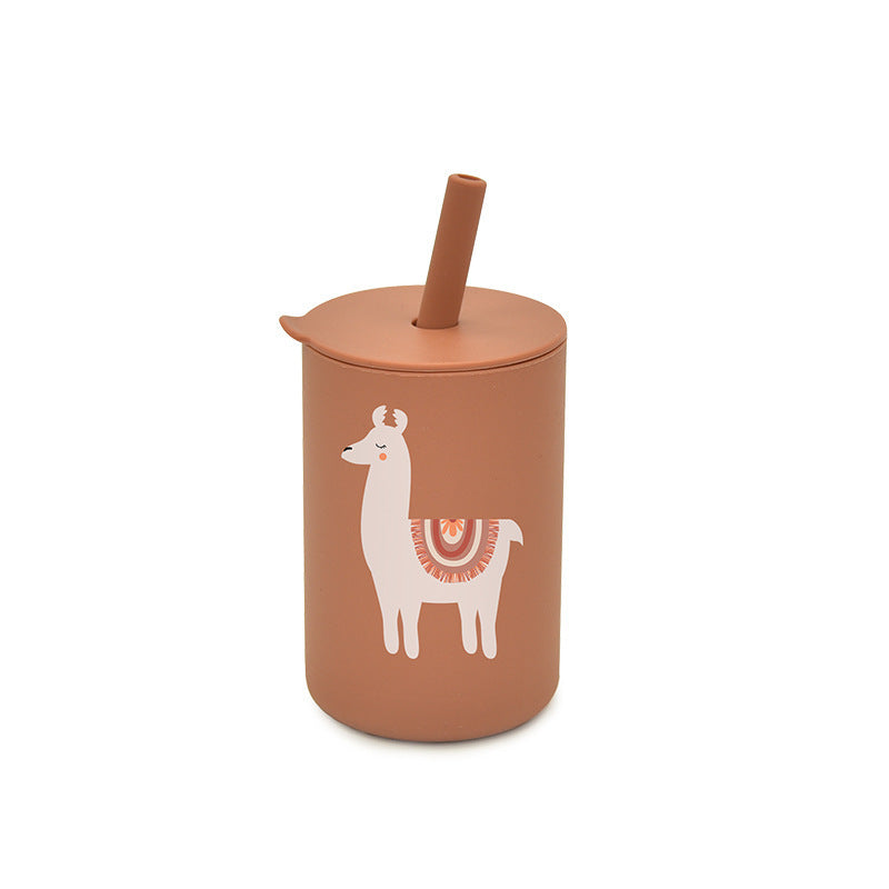 Silikonmugg med lock och sugrör