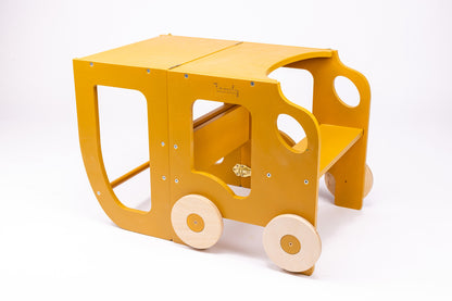 2-i-1 hjälptorn och aktivitetsbord.