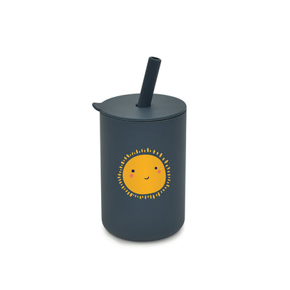 Silikonmugg med lock och sugrör