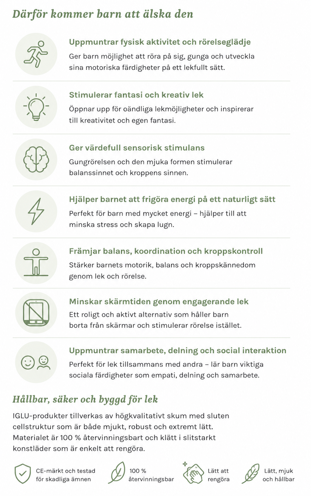 Gungande lekstol för barn IGLU