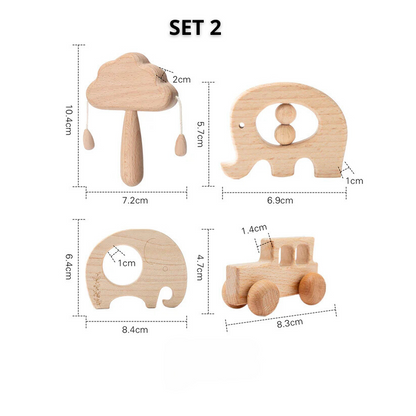 Klassiska träleksaker -  Set 4st
