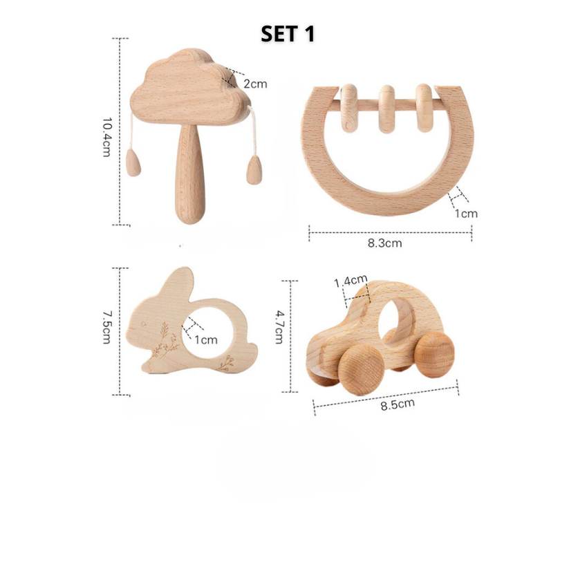 Klassiska träleksaker -  Set 4st
