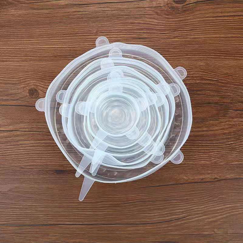 6Pcs Food Silicone Cover Fresh-keeping Dish Stretchy Lid Cap Reusable Wrap Organization Storage Tool Kitchen Accessories 6PCS Silicone Stretch Lids GladareVardag